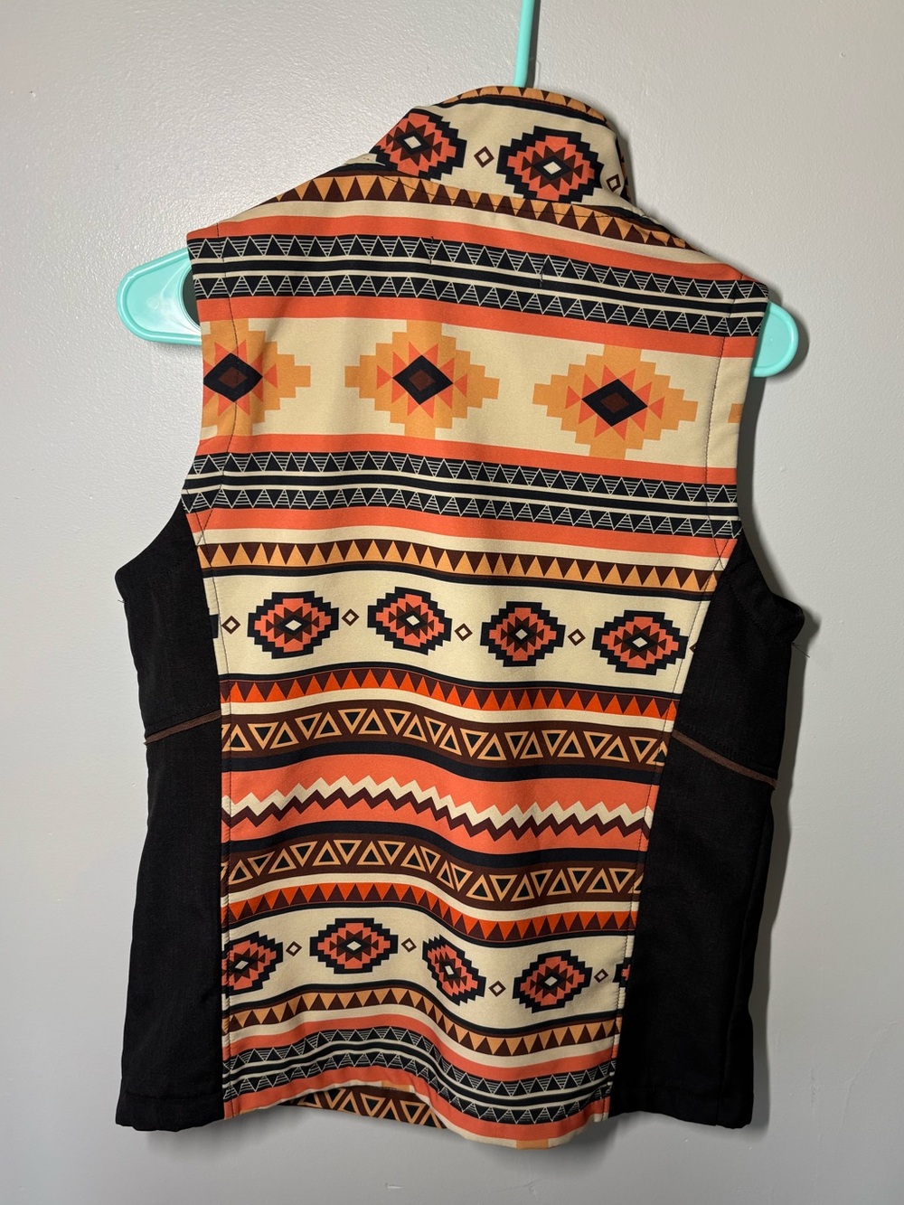 Montana Co Womens Small Aztec Southwestern Fleece Lined Vest Geometric - Picture 2 of 3
